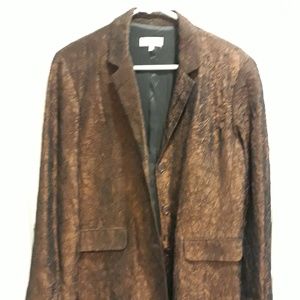 'Parrallel' brown silk duster